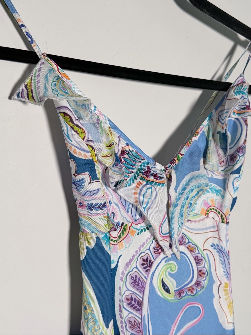 Milly Edra Summer Paisley Dress In Blue Multi 0 - Picture 6 of 11
